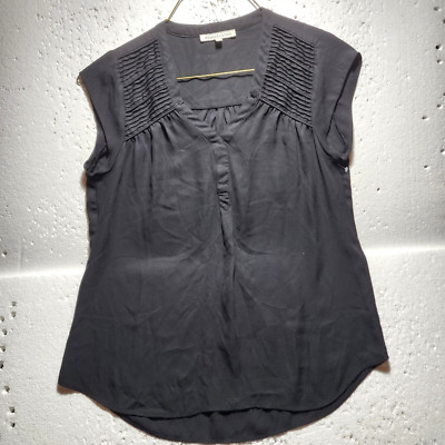 Daniel Rainn Top Womens Medium Black T Shirt Short Sleeve V Neck