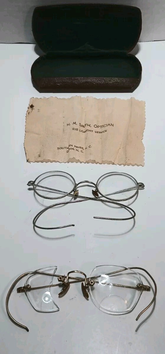 2 - Vintage Eyeglasses 1/10 12KGF One Is Shuron One Has Broken Lense Eye Glasses