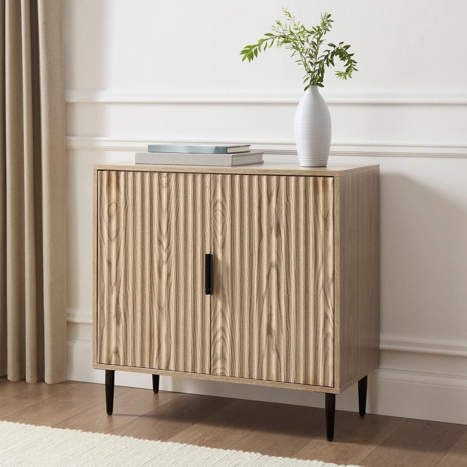 Dusk Evie Wood Effect & Black Metal Small Sideboard RRP £269
