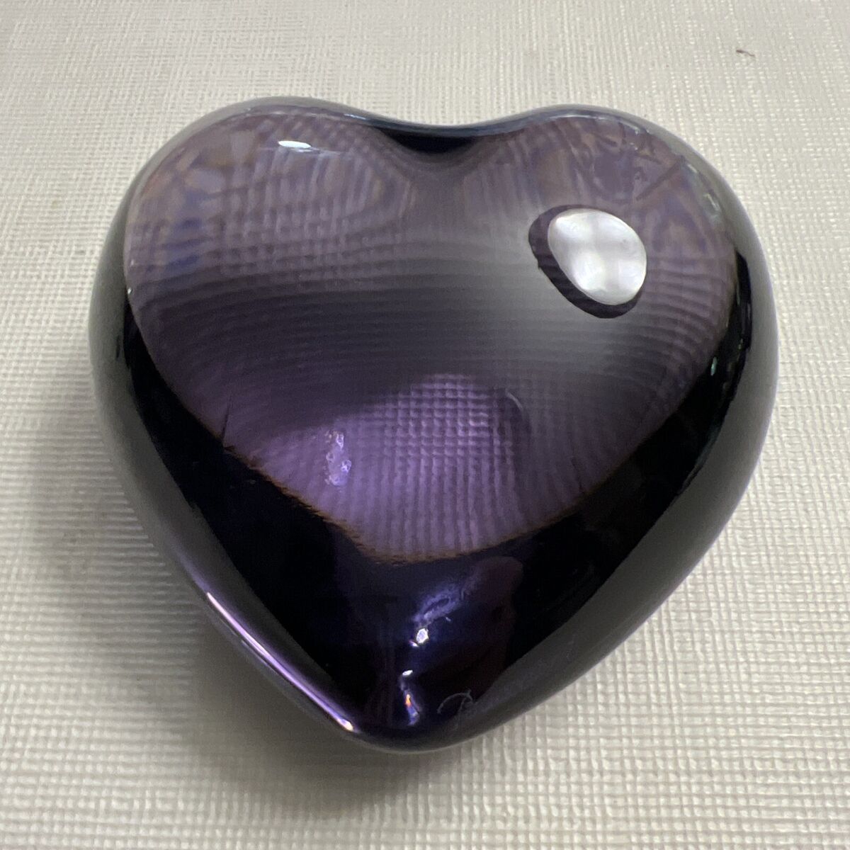 Authentic Baccarat Purple/Amethyst Crystal Puffy Heart 3 Authentic Baccarat Purple/Amethyst Crystal Puffy Heart 3