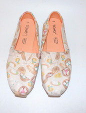 Toms Womens Alpargata Natural Dumplings Print Slip On Flats Shoes 6