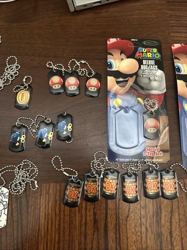 2015 Nintendo Super Mario Deluxe Dog Tags, 4 Tag Set, 26", Enter Play, BRAND NEW - Picture 6 of 9