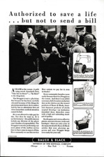 1930 Bauer & Black Authorized To Save A Life  Vintage Print Ad EXC