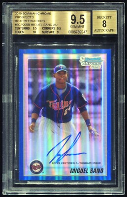 Miguel Sano 2010 Bowman Chrome BLUE Ref AUTO AUTOGRAPH RC ROOKIE BGS 9.5!