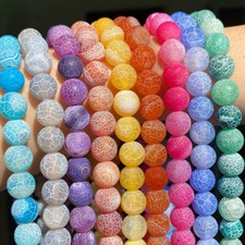 4/6/8/10/12mm Natural Coloful Weathered Agate Round Gemstone Loose Beads Strand