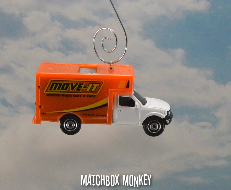 Alquiler Camión de mudanzas personalizado árbol de Navidad adorno caja de entrega mudanzas Adorno Foto 2 de 4