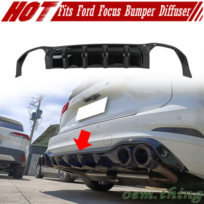 Glossy Black Fits Ford Focus MK4 Mk C519 ST Line Rear Bumper Diffuser Spoiler 22