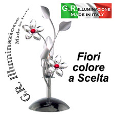 LUMETTO MODERNO CROMATO 1 L. LAMPADA DA COMODINO CRISTALLO CAMERA DA LETTO Sara