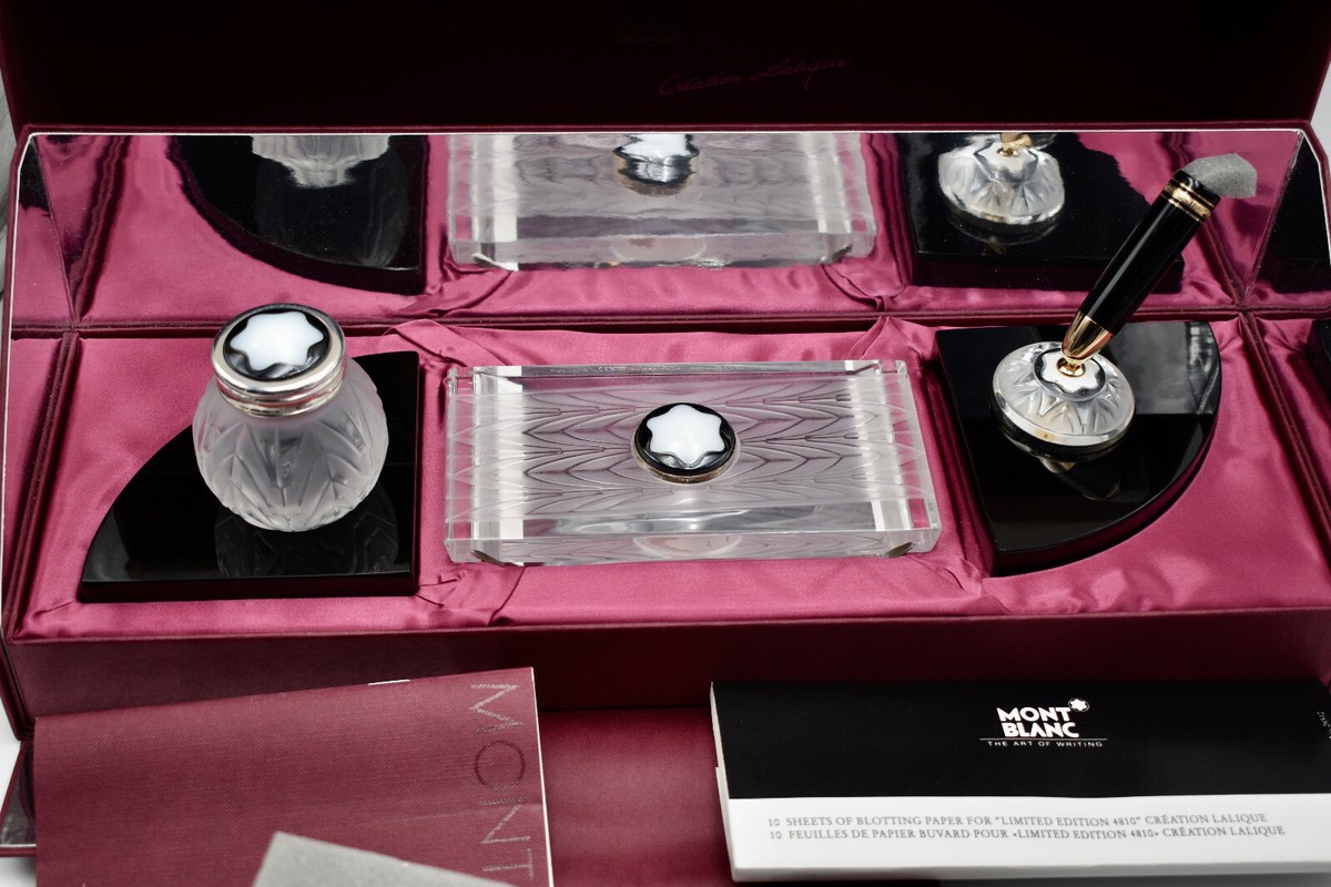 MONTBLANC 1991 Desk Set by Lalique (Cristallerie Lorraine) Limited