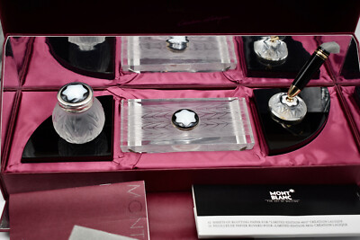 MONTBLANC 1991 Desk Set by Lalique (Cristallerie Lorraine) Limited