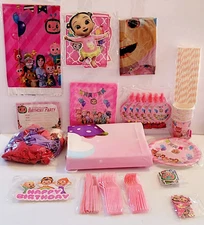 COCOMELON GIRL Birthday Party Decorations, 240 Pieces Cocomelon Birthday Set