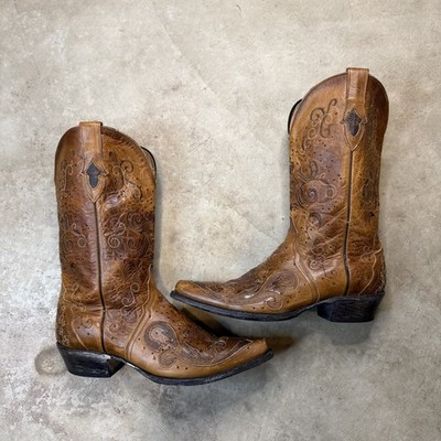 Sterling River Leather Boots Women 10 B Embroidered Cowgirl Western boots