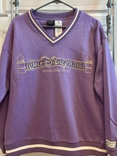 Women  s Walt Disney World Parks Purple Embroidered Logo Sweatshirt Size Med NWT