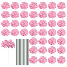 30Set Silk Artificial Hydrangea Flowers Pink Party Decoration with Stems