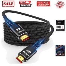 8K 2.1 50 FT Long Fiber Optic HDMI Cable, Unidirectional 48Gbps High-Speed HD...