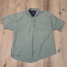 Wrangler Shirt Mens XL Green Plaid Short Sleeve Button Down Cool River Cotton