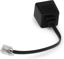 Telephone Adapter, 4-Prong to RJ-11 Modular, Black