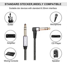 Angle 1/4" TRS 6.35mm Stereo Cable Male to Male Balanced Jack Audio Patch Lead — image 11