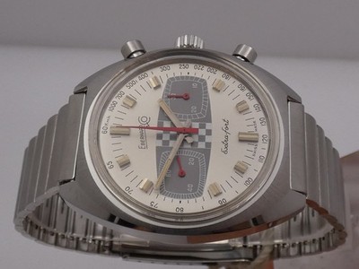 EBERHARD EXTRA-FORT RACING CHRONO 31006 NEW OLD STOCK STAHL BOX&PAPERS 70s UHR