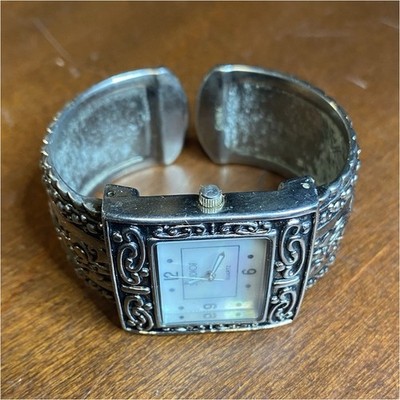 Studio Silver Bangle Quartz Mother of Pearl Dial Dress Women's Wristwatch