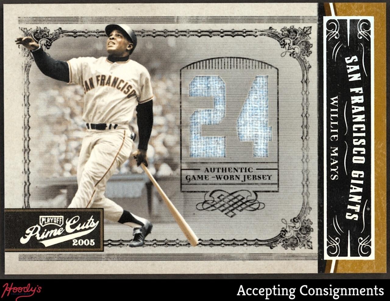 2005 Prime Cuts Material Number Willie Mays GAME USED JERSEY 18/50 Giants HOF