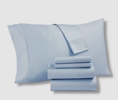 Everyday Home Blue Trident 300 Thread Count Cotton 4pc Sheet Set Size, Cal King