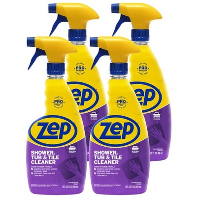 Zep Shower Tub and Tile Cleaner 32 oz ZUSTT32 (Case of 4) - No Scrub Pro Formula