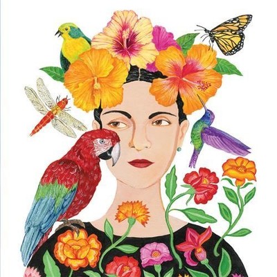 20 Servietten Natur Frau Papagei Blüten Blumen Sommer Deko La Dolorosa 33x33cm
