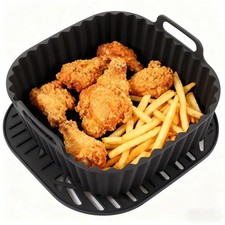 Reusable Silicone Air Fryer Liners Square Non-Stick Basket Mat 4-7QT Oven
