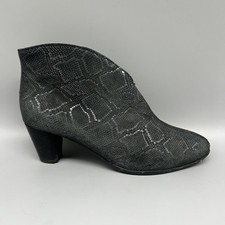 Ara Luftpolster Ankle Boots Grey Black Leather Snake Print Heels Womens Uk 6