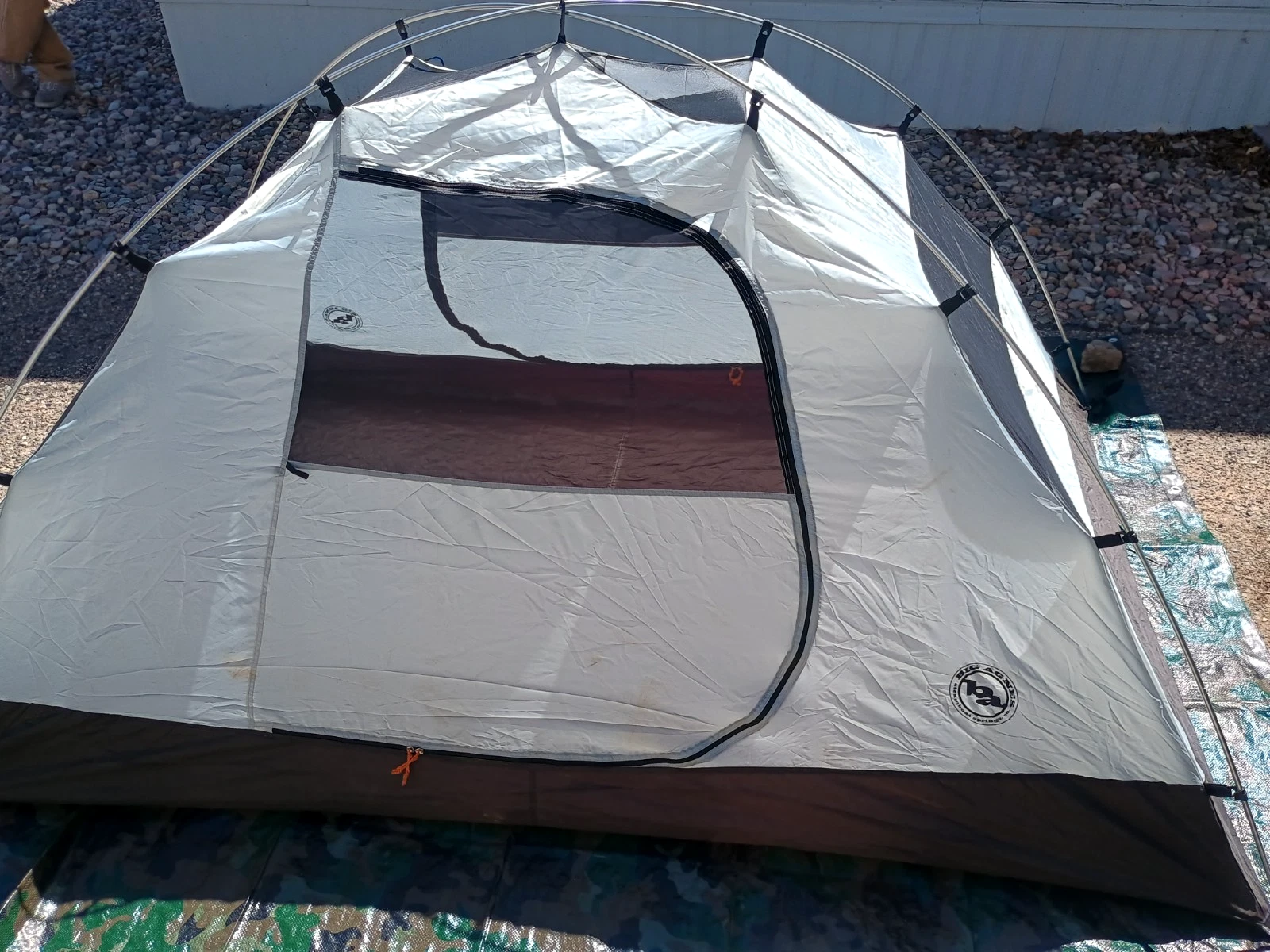 Big Agnes Sunnyside 2 Person Hiking Tent - Rain Fly Lightweight Gray White Ltd.