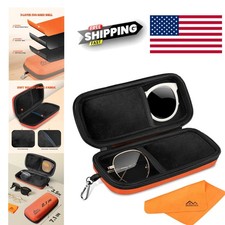 Double Glasses Case Hard Shell Orange Eyewear Organizer for Travel and Storage