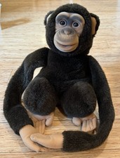 Vtg 1994 Hosung Monkey Chimp Hand Puppet Plush 13 Vinyl Flocked Face
