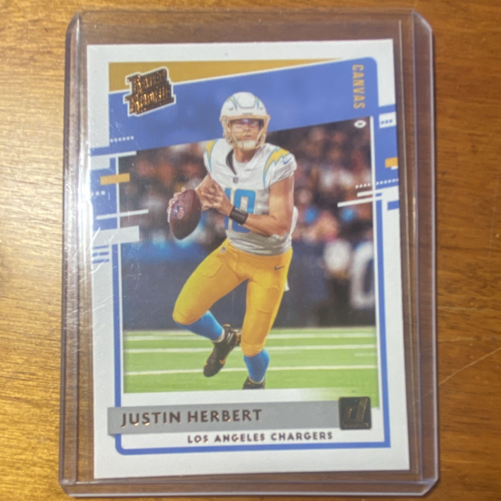 2020 Panini Donruss Canvas Rated Rookie Justin Herbert #303 Chargers