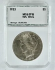 1923 $1 Peace Silver Dollar COIN PCI MS-63 PQ