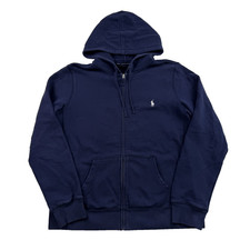 Vintage Polo Ralph Lauren Sport Zip Up Hoodie Navy Preppy Women's Size XL