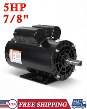 5HP SPL Air Compressor Electric Motor 230V 3450RPM 7/8" Keyed Shaft Single Phase