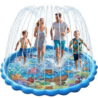 87'' Splash Pad for Kids and Adults Extra Large Sprinkler Water Toys Backyard