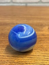 Vintage Akro Agate Blue And White Swirl Glass Gear Shift Knob Rat Rod