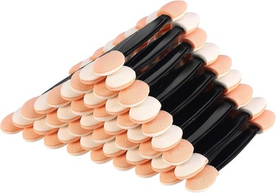 50 Stück Einweg Lidschatten Schwamm Applikatoren Doppelendig Oval Spitze Pinsel