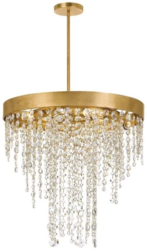 Crystorama Winham 20"W Antique Gold and Crystal Chandelier - Picture 2 of 8