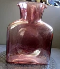 Vintage Blenko Glass 384 Double Spout Water Bottle Pitcher Amethyst Purple