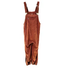 YESNO Corduroy Overalls Women's Large Brown Slouchy Dropped Crotch Jumpsuit NEW