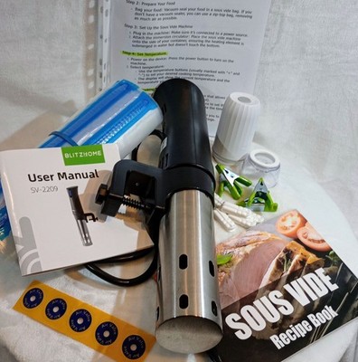 Blitzhome ~ Sous Vide Cooker w/ Vacuum Bags & Tools Used 2x Stainless Carnivore