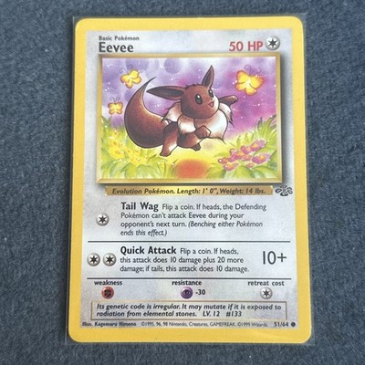 Pokemon TCG WoTC Eevee 51/64 Jungle Lightly Played LP+