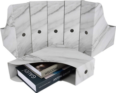 Magazine Holder( 6 Pack, Marbling Gray) Cardboard Magazine File Holder-Folder Ho