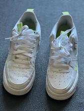 Nike Air Force 1 Kids Size 6y Color White And Lime Green Sneakers Low Top