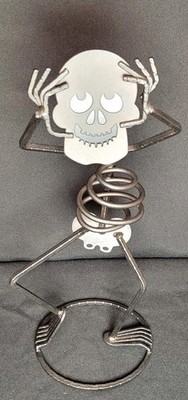 Vintage Mr. Bones Metal Skeleton Votive Candleholder Partylite w/Box Good Cond.