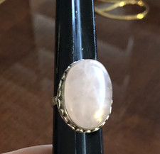 Rare Large Vintage Sterling Silver 925 Rainbow Moonstone Ring Size 9 12 Grams
