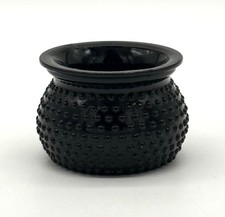 Vtg. L.E. SMITH Black Amethyst Glass Hobnail Rose Bowl.  3.00”x 2.00”